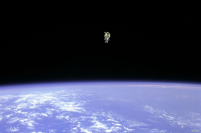 astronaut in freefall
