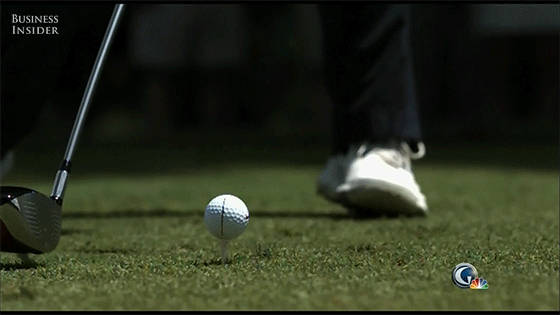 golf ball hit in slow motion