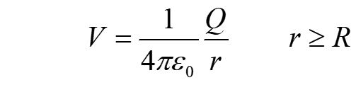 electric potential of a charged sphere