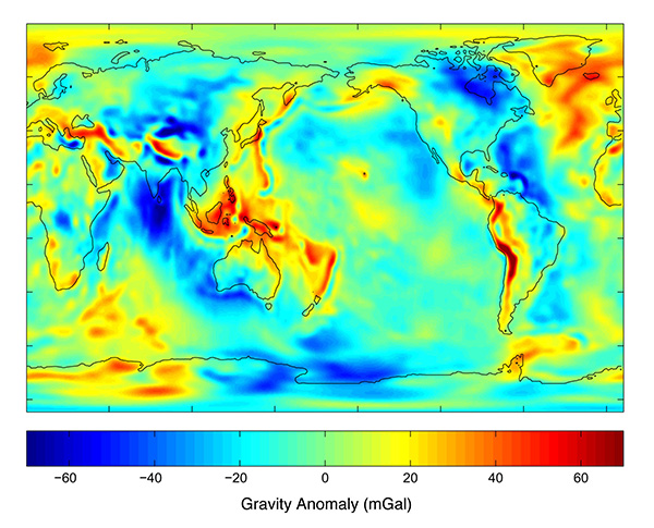 gravitational anomalies on Earth