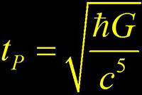 t sub p = sqrt(h bar G / c to the 5th power)